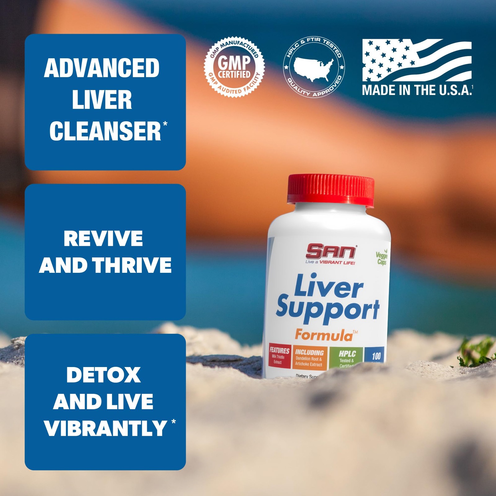 SAN’s Liver Support Matrix – Cleanse Detox & 100 Count (Pack of 1)