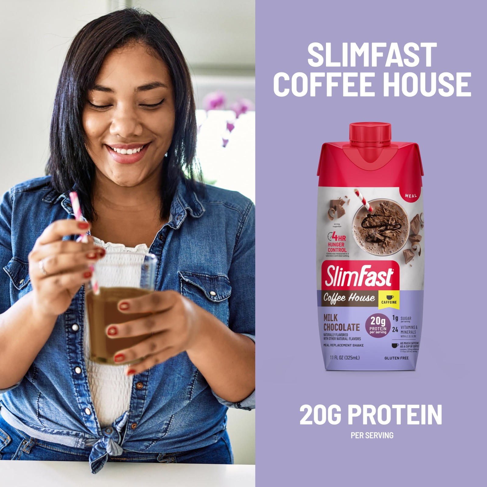 SlimFast Protein Shake, NEW Milk Chocolate- 20g Protein, 11 Fl Oz (Pack of 1)