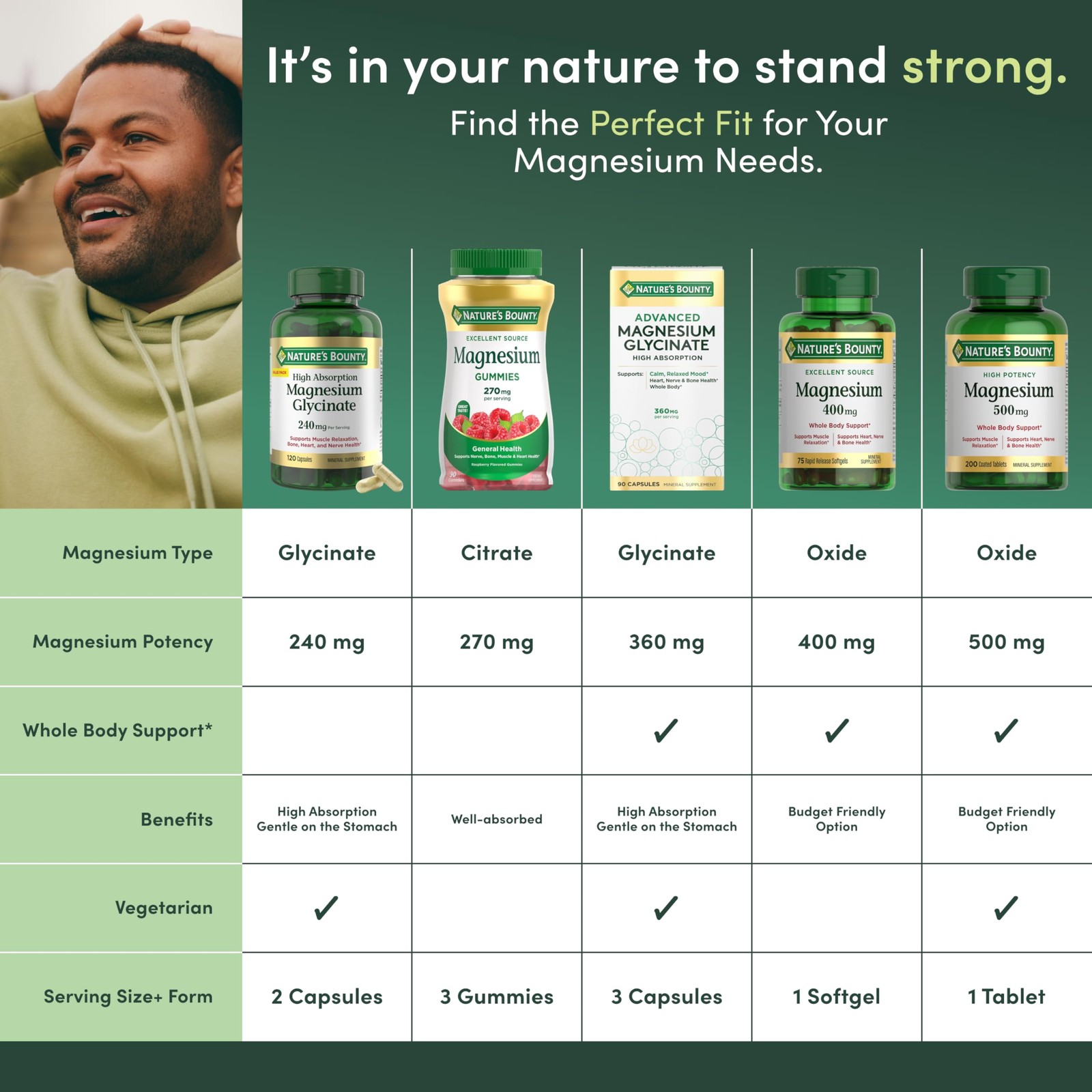 Nature’s Bounty High Absorption Magnesium Glycinate 240 120 Count (Pack of 1)