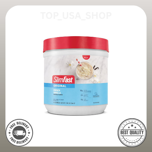 SlimFast Original Meal Replacement Shake Powder, French Vanilla, 12.83 oz, 14 Se