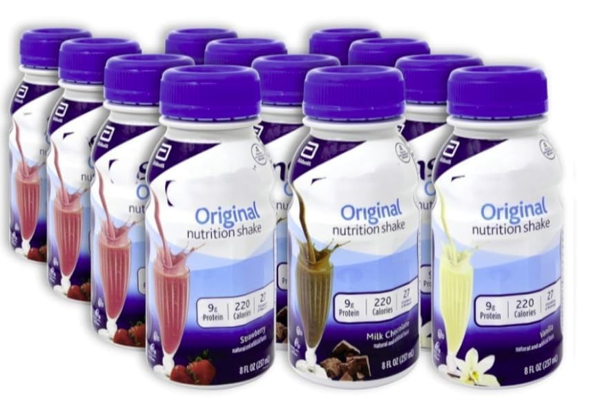 Meal Replacement Shake Variety Pack – Vanilla, Chocolate, Strawberry – 12 Bottle