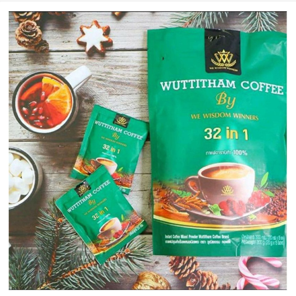 10Packs Wuttitham Coffee Healthy Instant 32 in 1 Mixed Herbs Weight Control