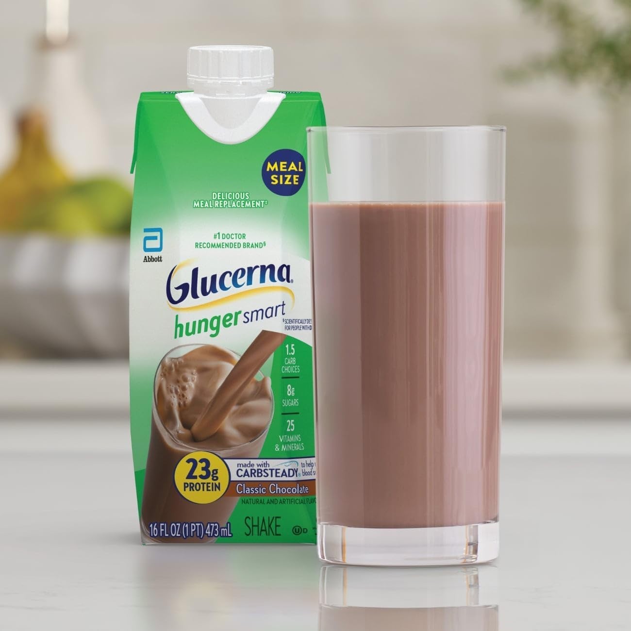 CarbSteady Hunger Smart Shake, Diabetic Meal Replacement – 192 oz Total, 12 Pack