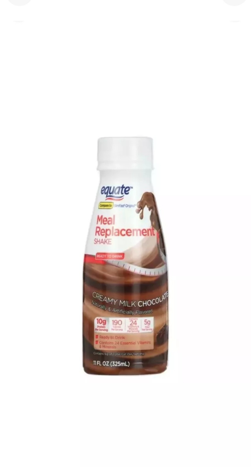 Equate Meal Replacement Shake, Creamy Milk Chocolate, 11.oz, Exp:12/25 Lot Of 6
