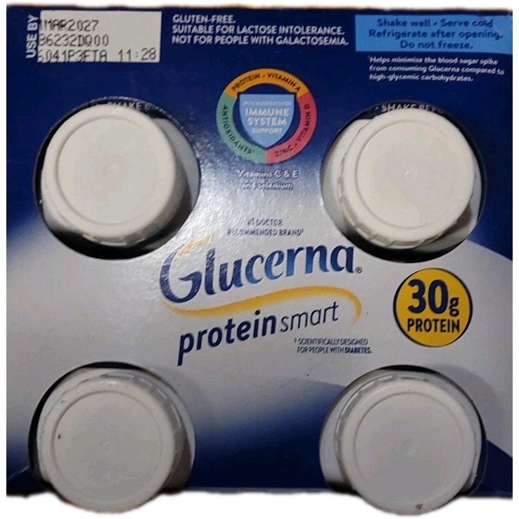 Glucerna Protein Smart Diabetic Shake 4 Pack Chocolate Carbsteady 11 Oz Each