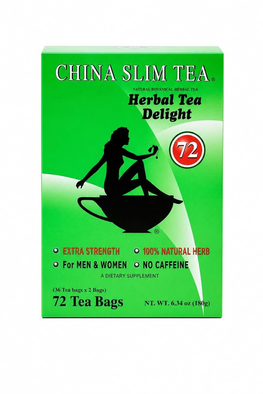 Dieter’s Delight Herbal Ginseng Tea – 72 Decaffeinated Bags for Energy Boost