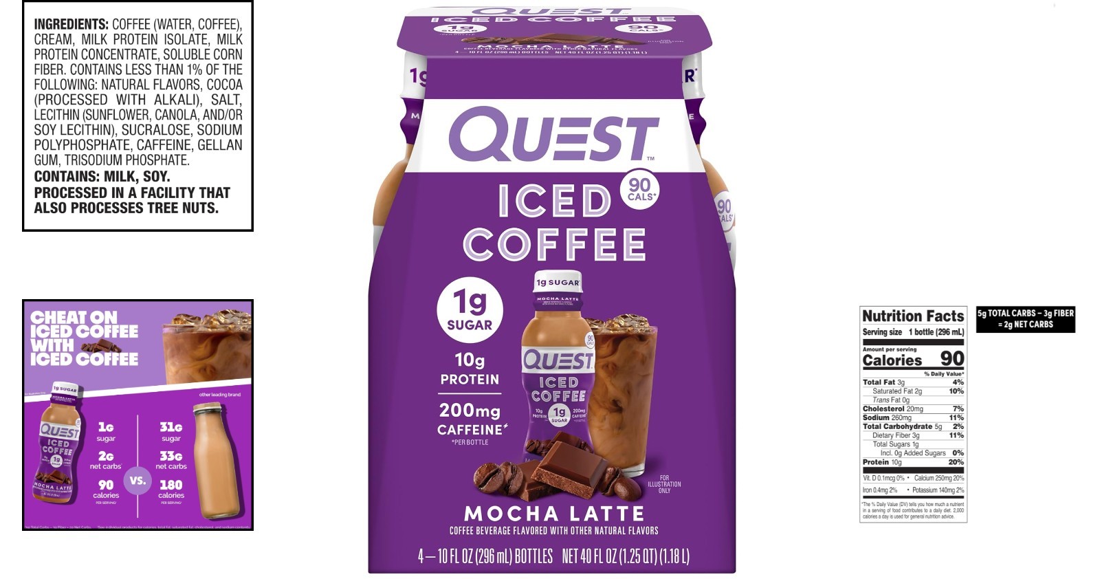 Rich Mocha Latte Iced Coffee – 1g Sugar, 90 Calories – Perfect for Coffee Lovers