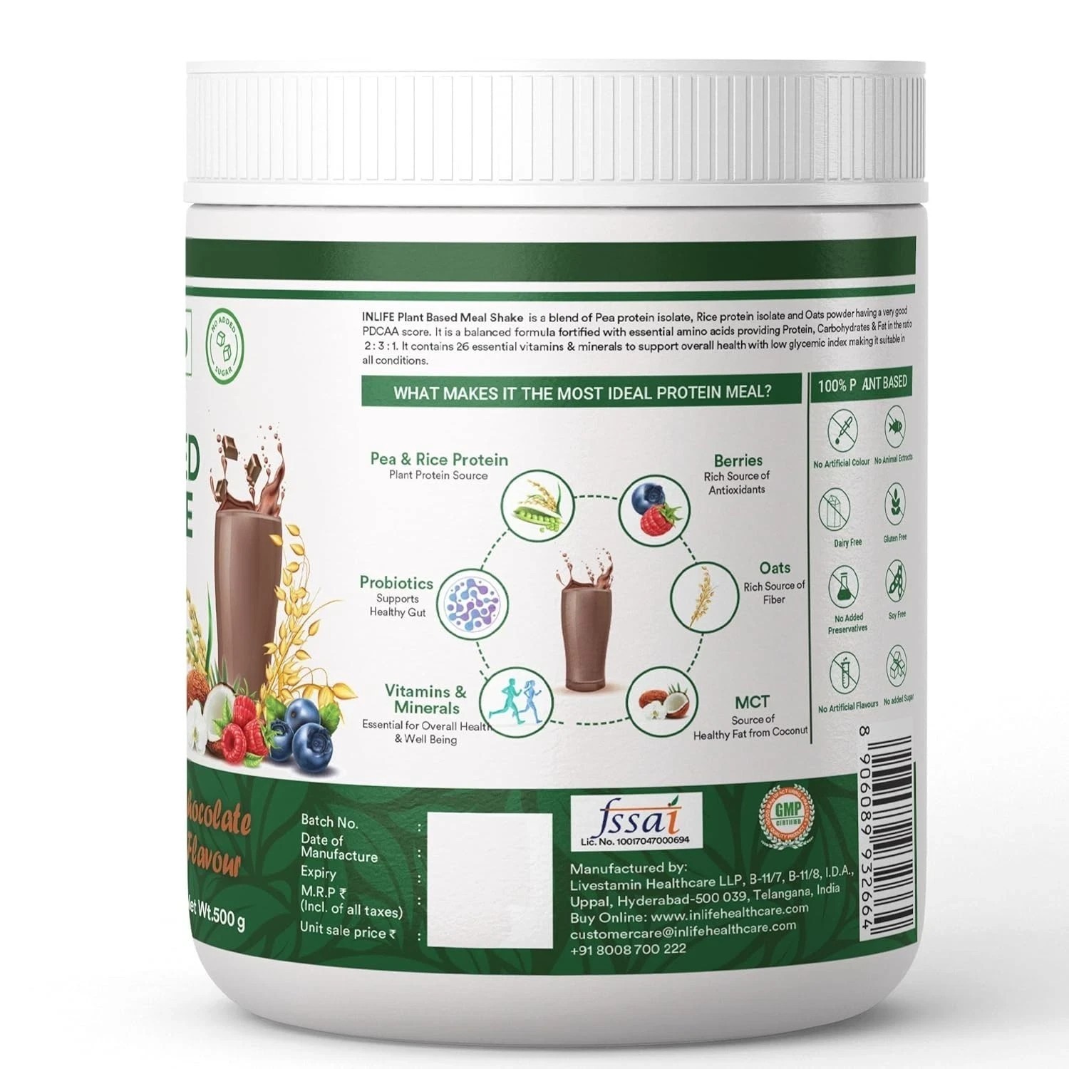 INLIFE Plant Based Meal Replacement Shake | 500g (Chocolate)
