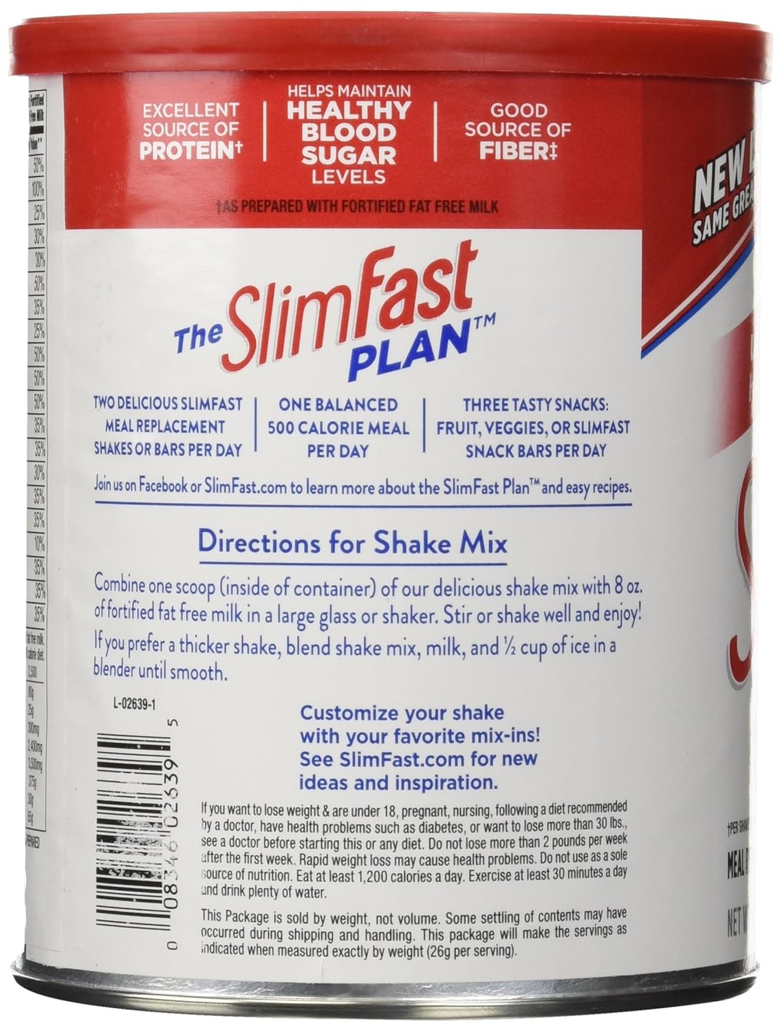 SlimFast Original Strawberries & Cream Meal Replacement Shake Mix – Weight Loss