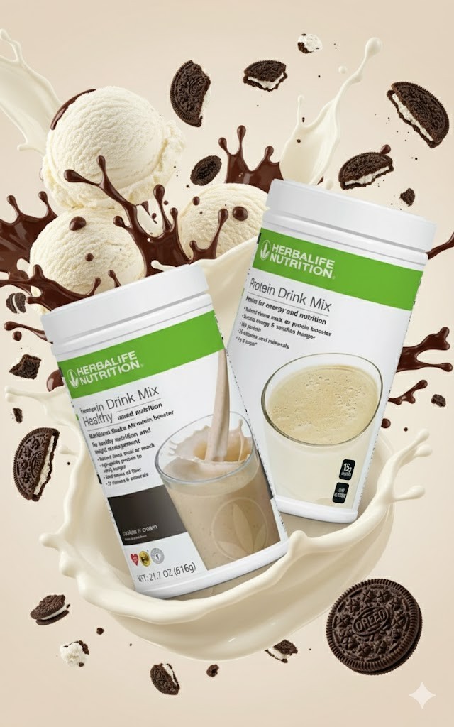 Herbalife Vanilla Protein Drink Mix & Cookies N Cream F1 Set – Premium Duo