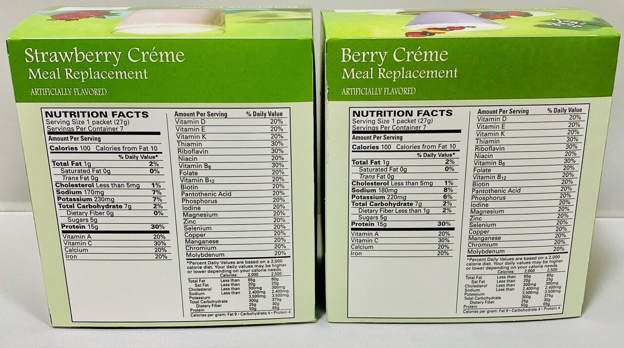 DPTG Berry Creme and Strawberry Creme Smoothie Meal Replacement High Protein Die