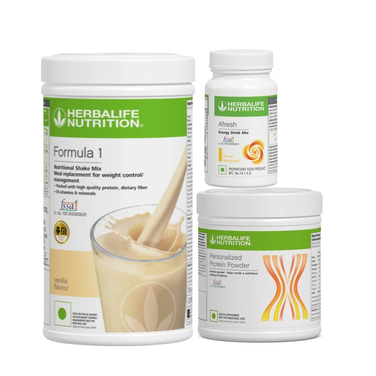 HERBALIFE COMBO SET (VANILLA, PROTEIN 200GM, AFRESH) LONG EXPIRY