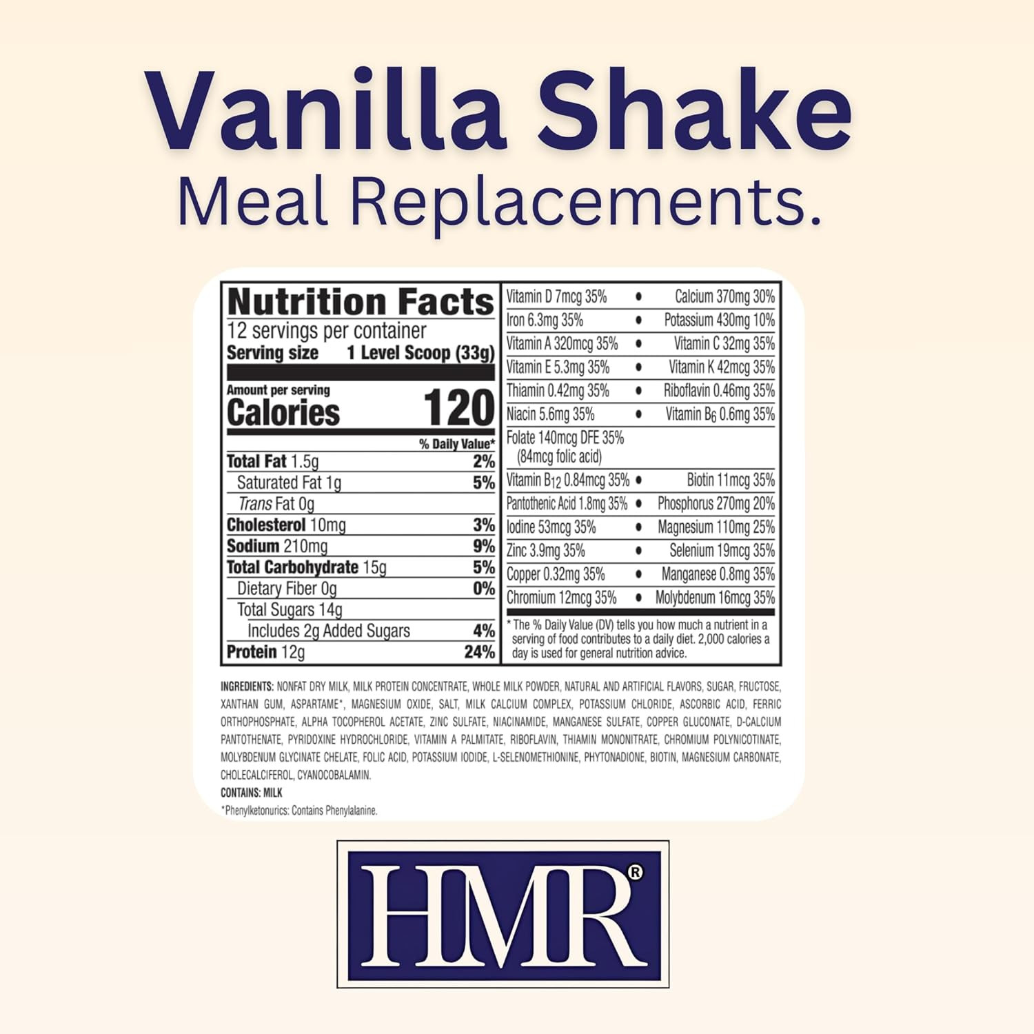 120 Vanilla Shake Meal Replacement Powder | Vanilla Shake Mix to Support Healthy