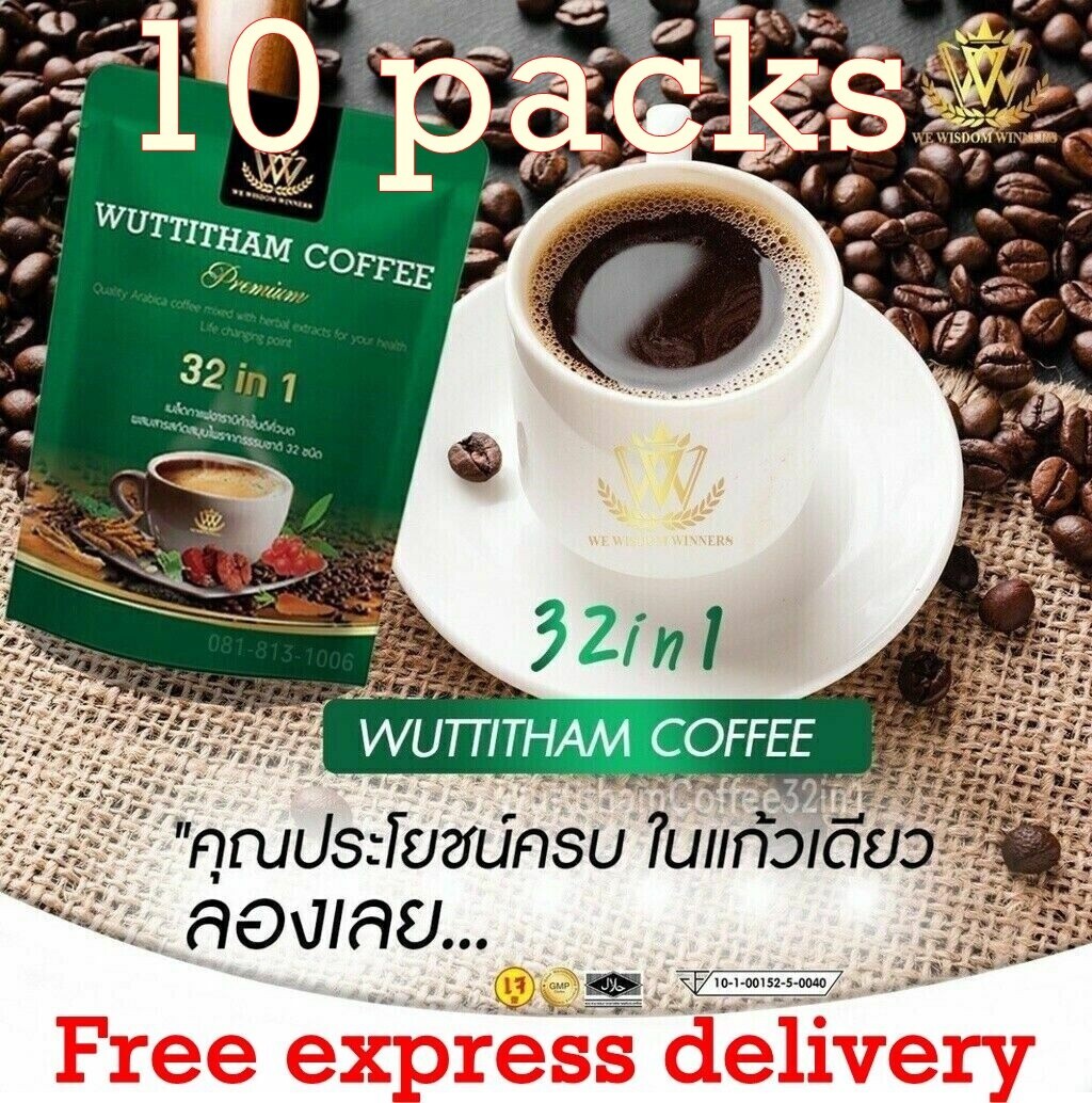 10X Wuttitham Coffee Healthy Instant Coffee 32in1 Natural Herb Weight Control