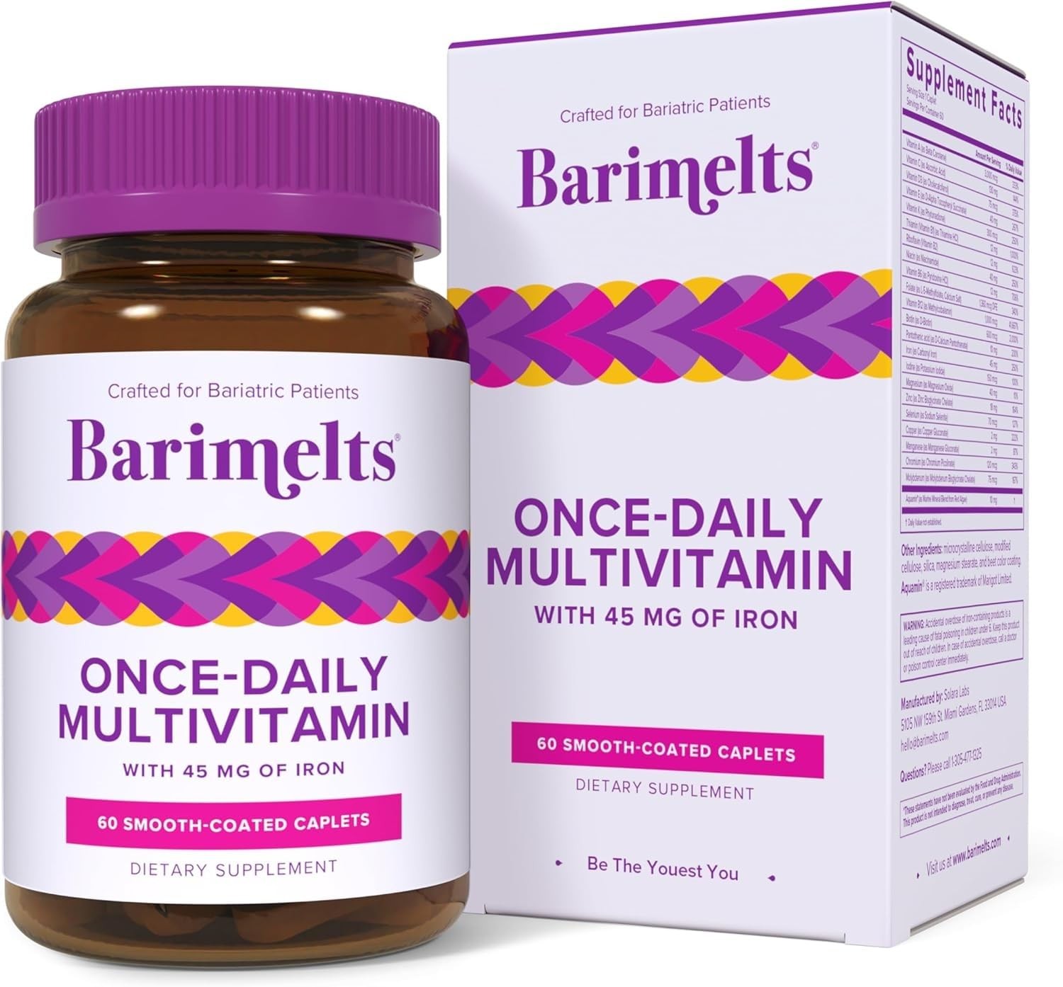 BariMelts Once Daily Bariatric Multivitamin with Iron, 60 Count (Pack of 1)