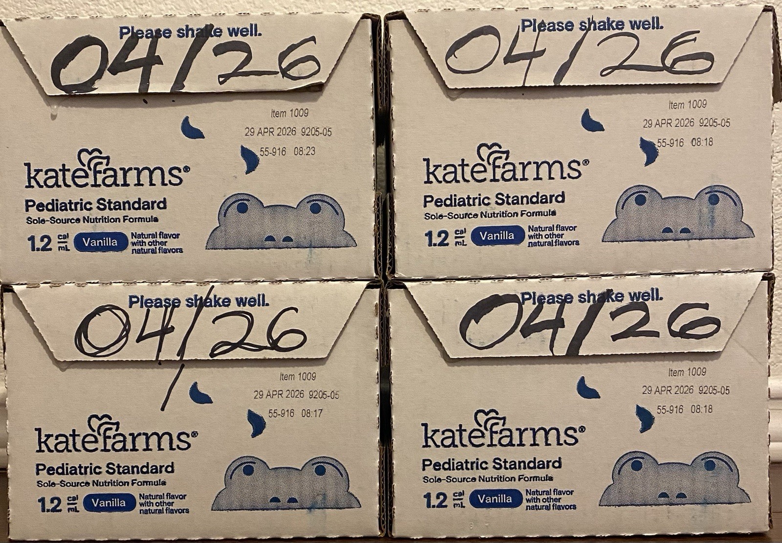 Kate Farms Pediatric 1.2 Cal Vanilla 8.45 Oz case 48 Bottle Exp 4/26, 4 Cases.,