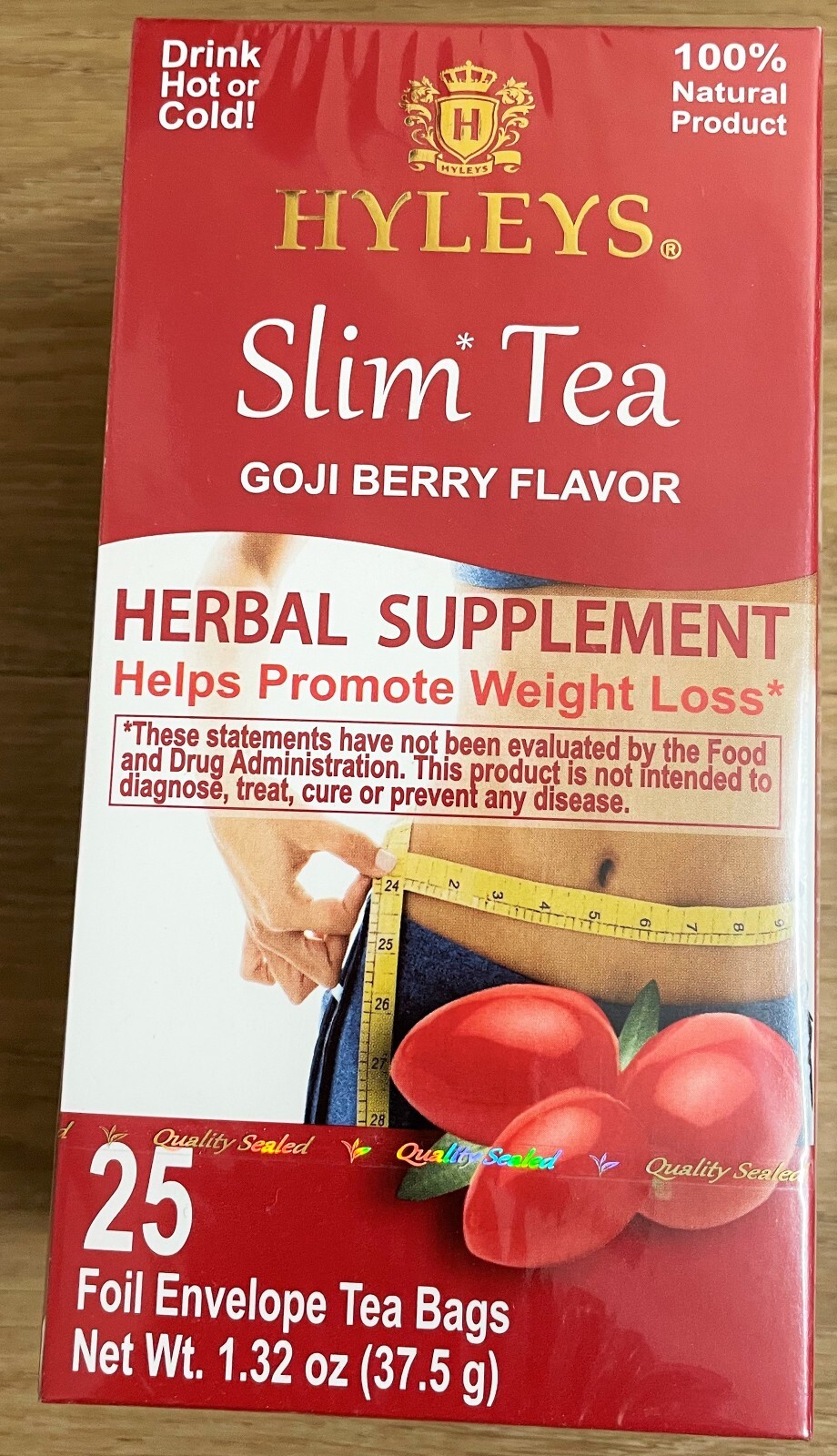 Hyleys 100% Natural Non GMO Wellness Slim Tea 25 Tea Bags – Please Choose Flavor