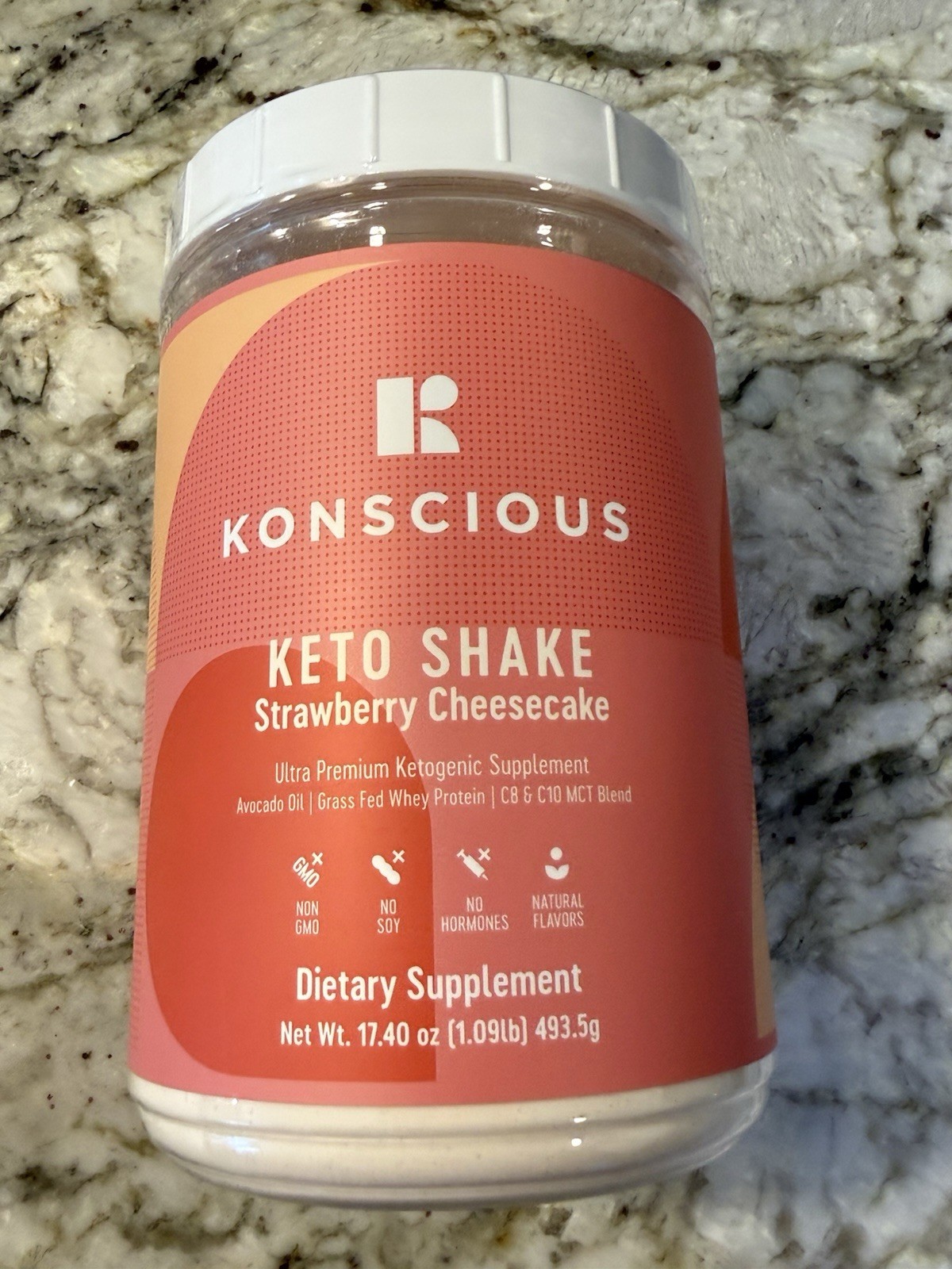 Konscious Keto Shake Strawberry Cheesecake 17.4 oz Keto Shake Exp 12/26 NEW