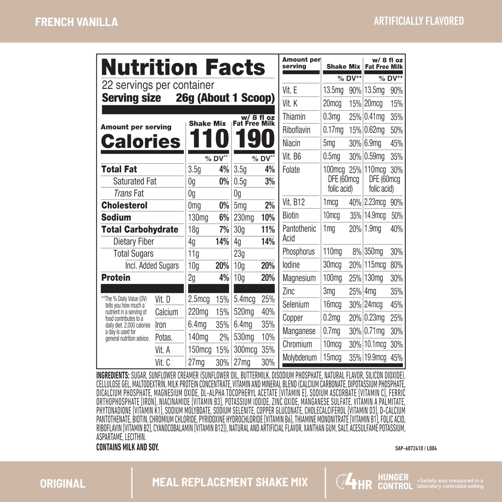Meal Replacement Powder, Original French Vanilla, Weight Loss Shake Mix, 10g …