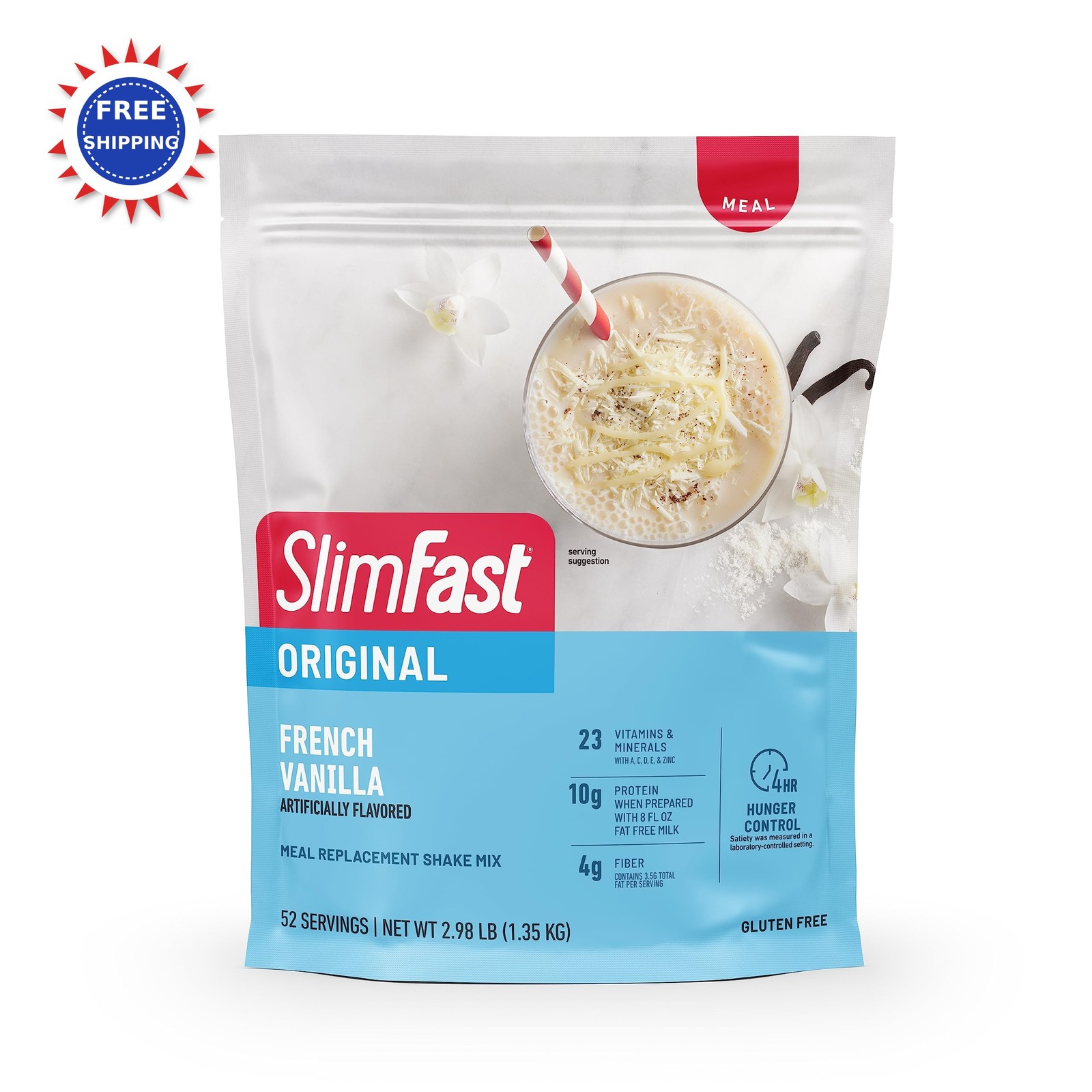 SlimFast Meal Replacement Powder French Vanilla Shake Mix 10g Protein 52