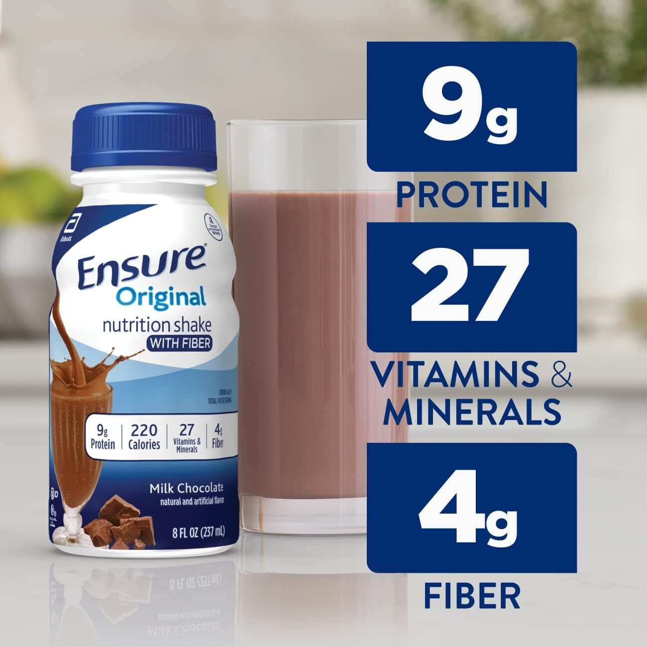 Ensure Original Milk Chocolate Nutrition Shake With Fiber | Small Meal