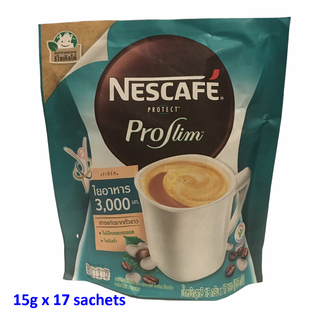 Nescafe Protect Proslim 3in1 Instant Coffee Mix Powder Body Weight Control, 17sa