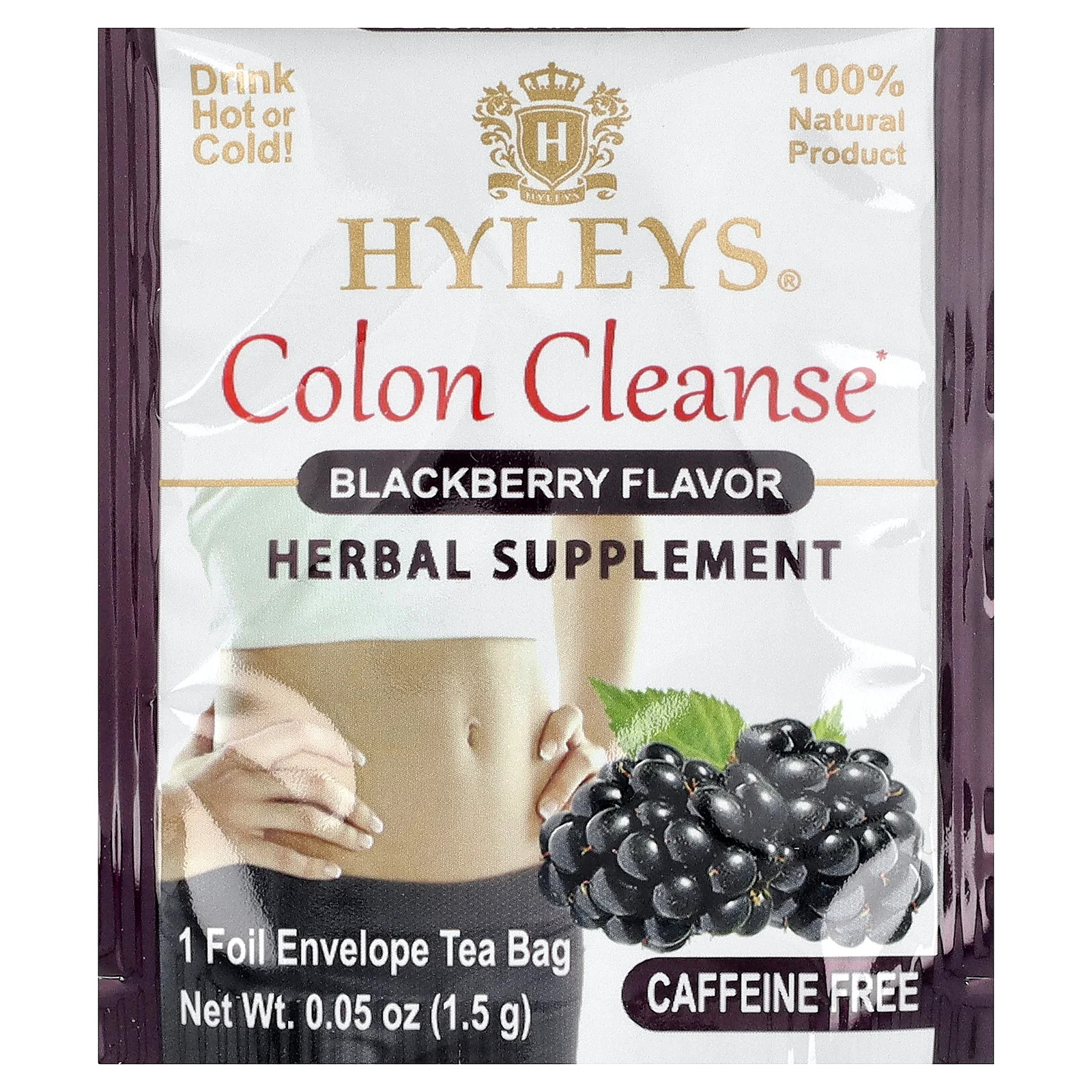 Colon Cleanse, Blackberry, Caffeine Free, 25 Tea Bags, 1.32 oz (37.5 g)