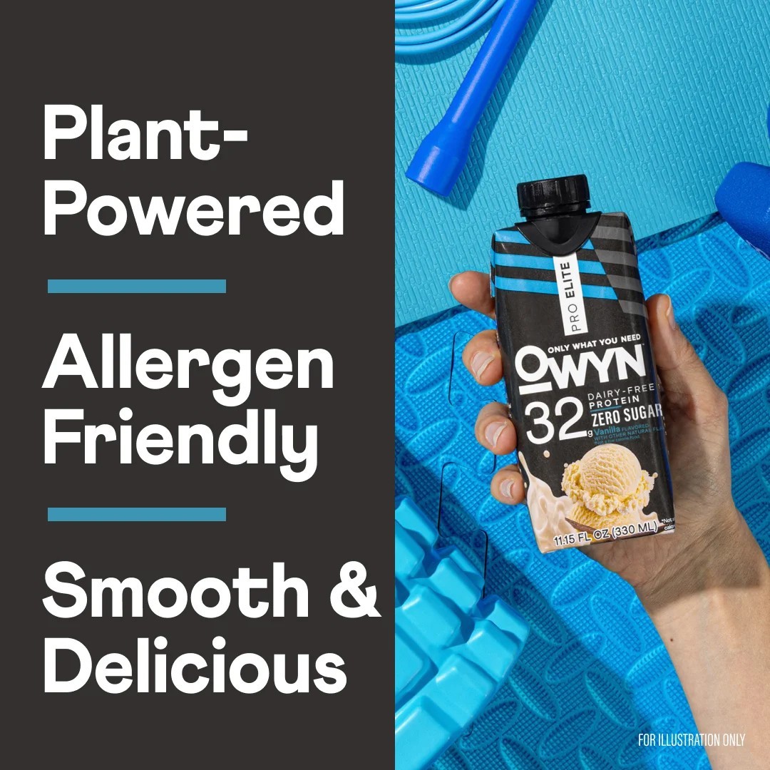 OWYN Pro Elite 32g High Protein Shakes, Vanilla, 11.15 fl oz, 4 Count.