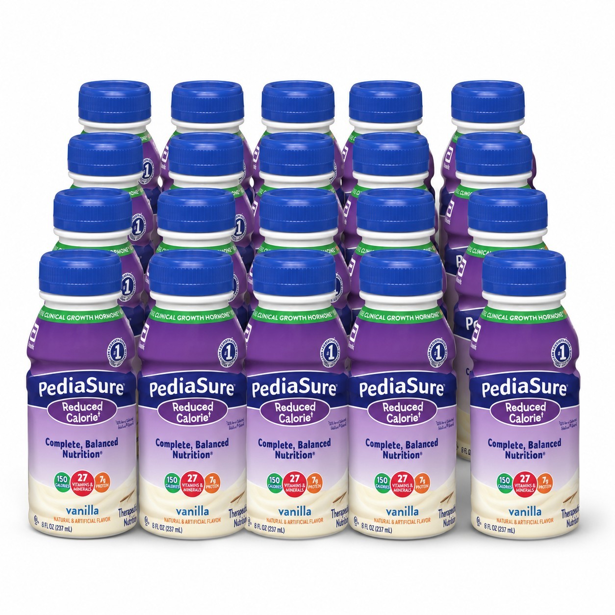 PediaSure Reduced Calorie Vanilla 8 oz Bottles Case of 24 Nutrition Shake EXP…