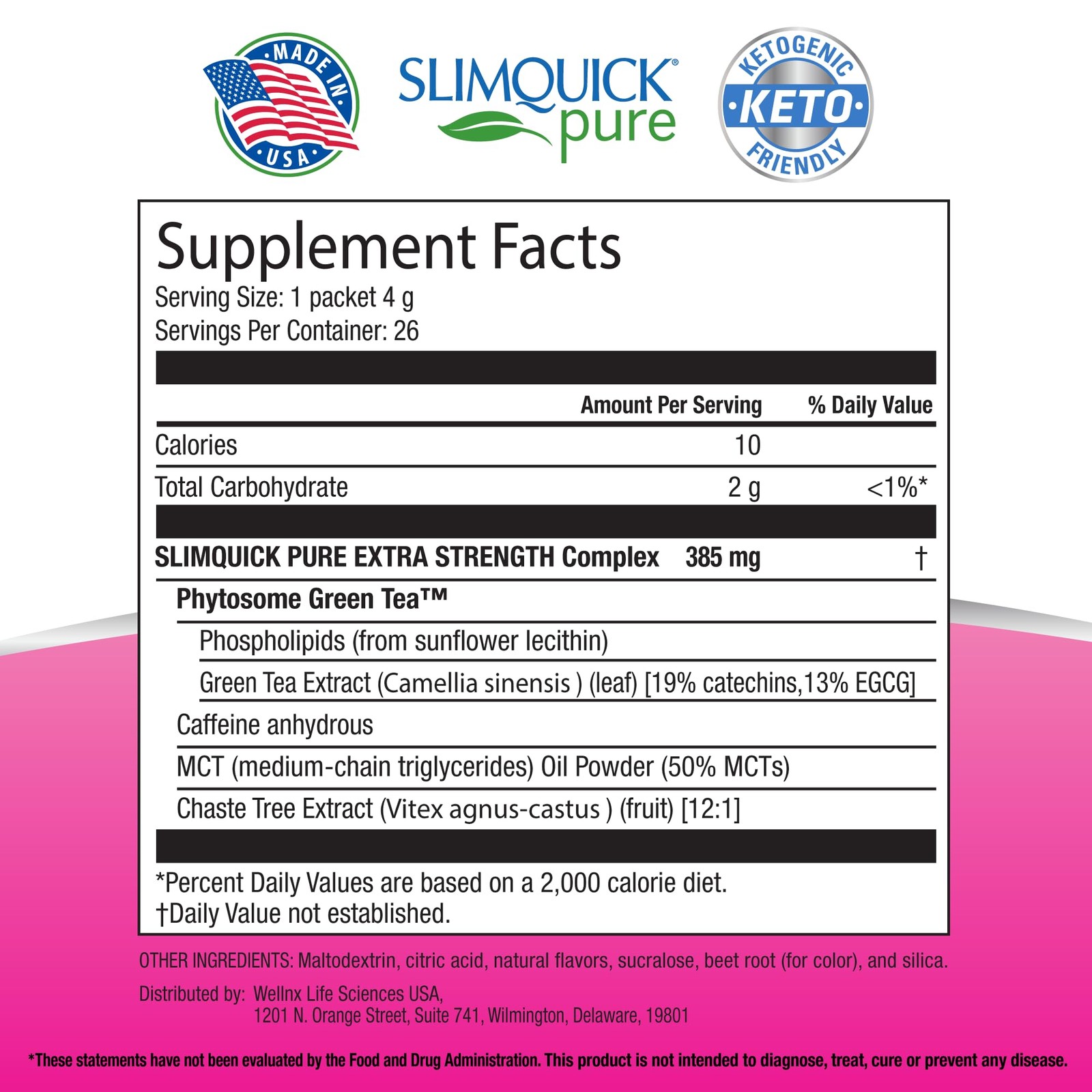 SlimQuick Pure 3X Extra Strength Drink Mix Packets, Metabolism & Weight Manag…