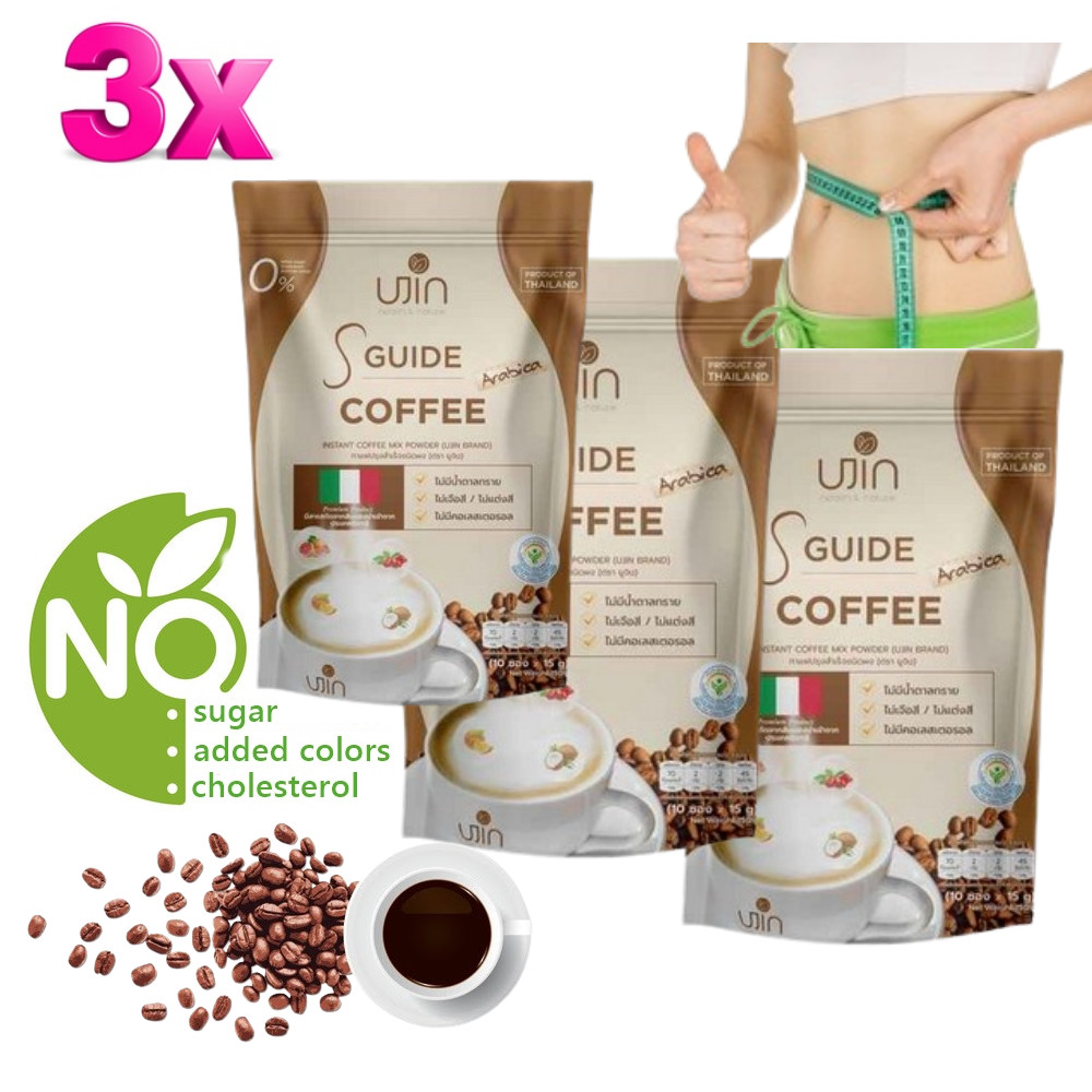 3x Ujin Instant Coffee Control Hunger Reduce Snacking Block Flour Sugar Burn Fat