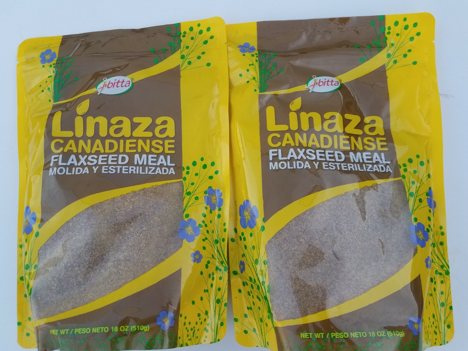 2 Ibitta Flax Seed Meal Linaza Canadiense 18 oz 06/24 Molida Estirilizada Fresh