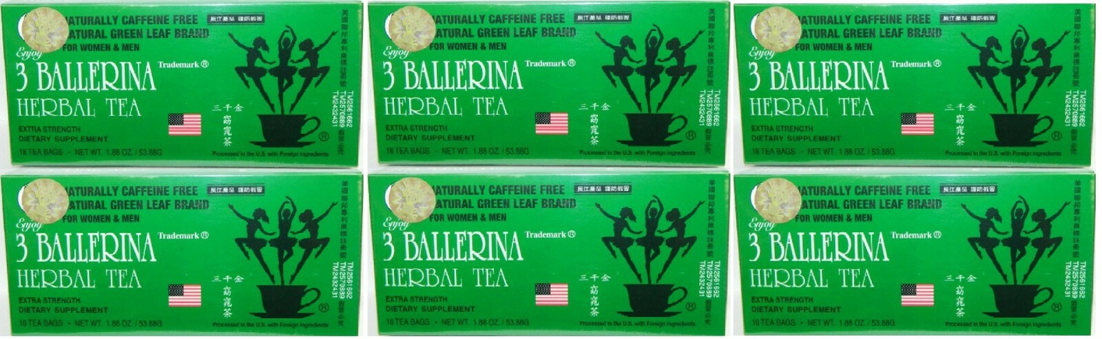 6 Boxes 3 Ballerina Tea Dieters’ Drink weight loss (Extra Strength) -108 bag