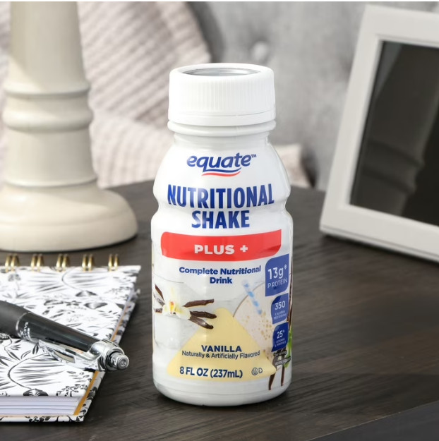 Equate Vanilla Plus Nutritional Shake, 8 fl oz Bottles, Pack of 6