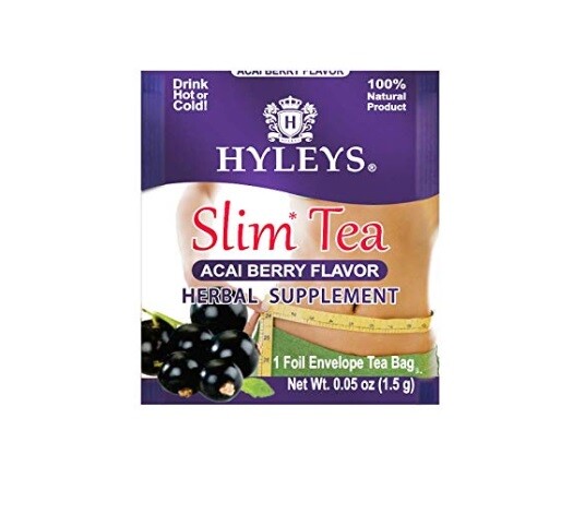 NEW 4-pack Hyleys Slim Tea NO GMO Acai Berry 100% Natural 25 tea bags
