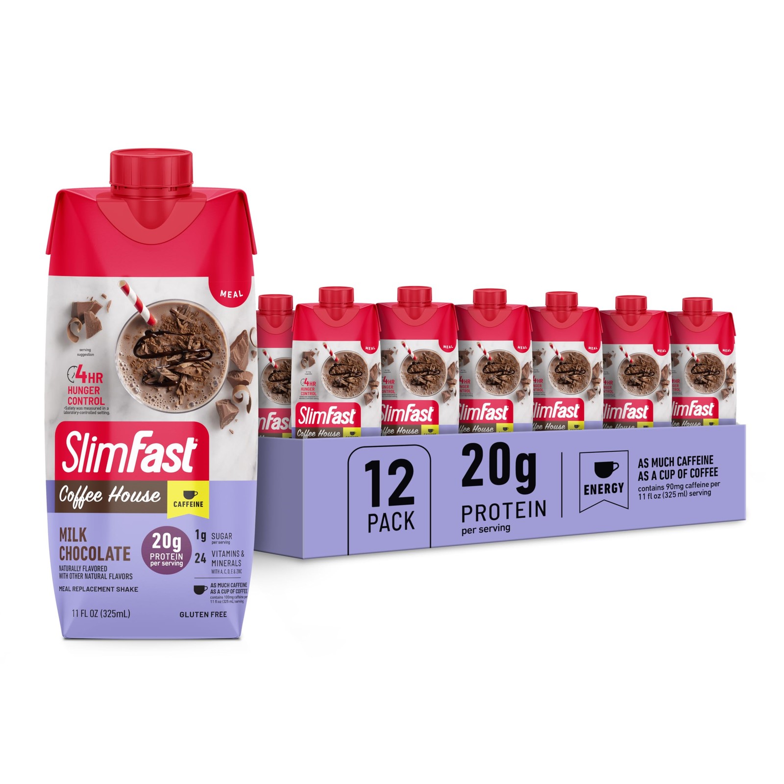 SlimFast Protein Shake, NEW Milk Chocolate- 20g Protein, 11 Fl Oz (Pack of 1)