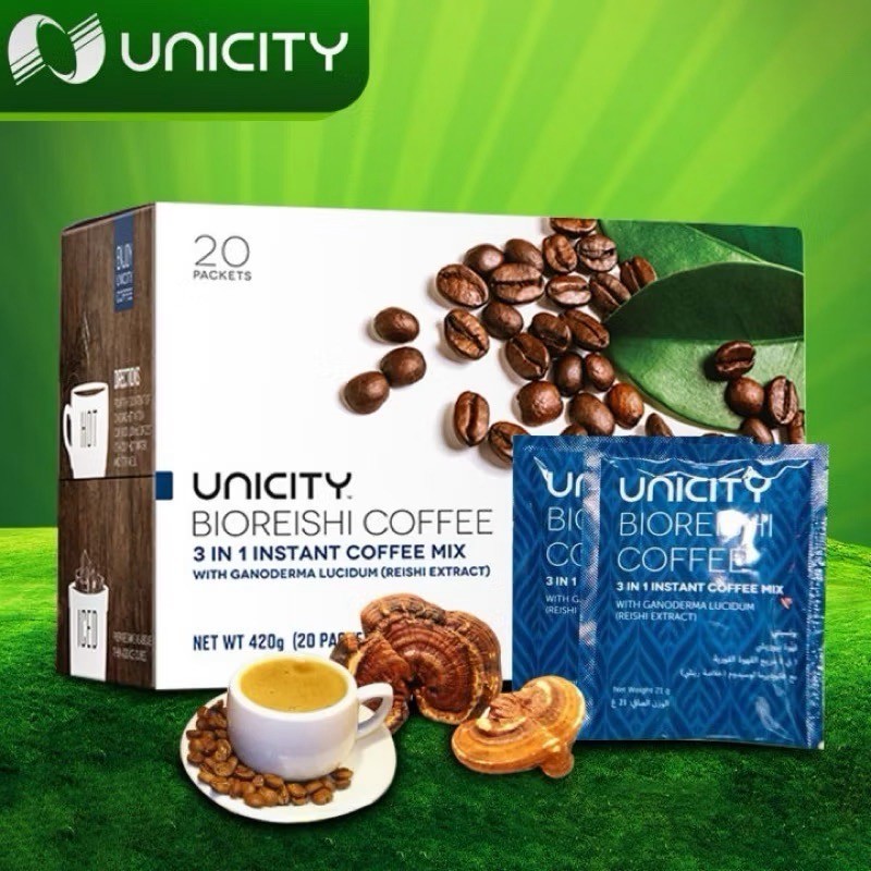 6x UNICITY BIO REISHI Instant Coffee Real Arabica Cholesterol Free Fat Burn Diet