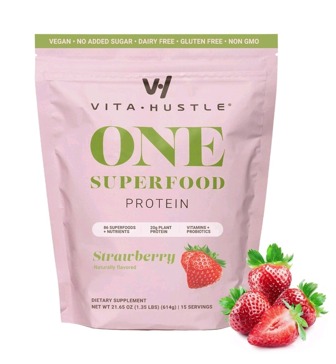 ONE Superfood Protain Vita Hudtle Strawberry Flavored 1.36 lb 619g FREE SHIPPING