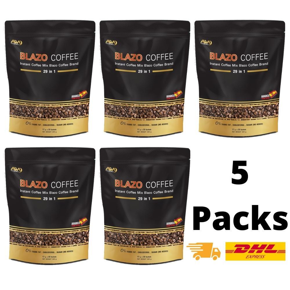 5x Blazo Coffee Instant Coffee Mix 29 IN 1 Vitamin B6 Slimming Herbs Healthy