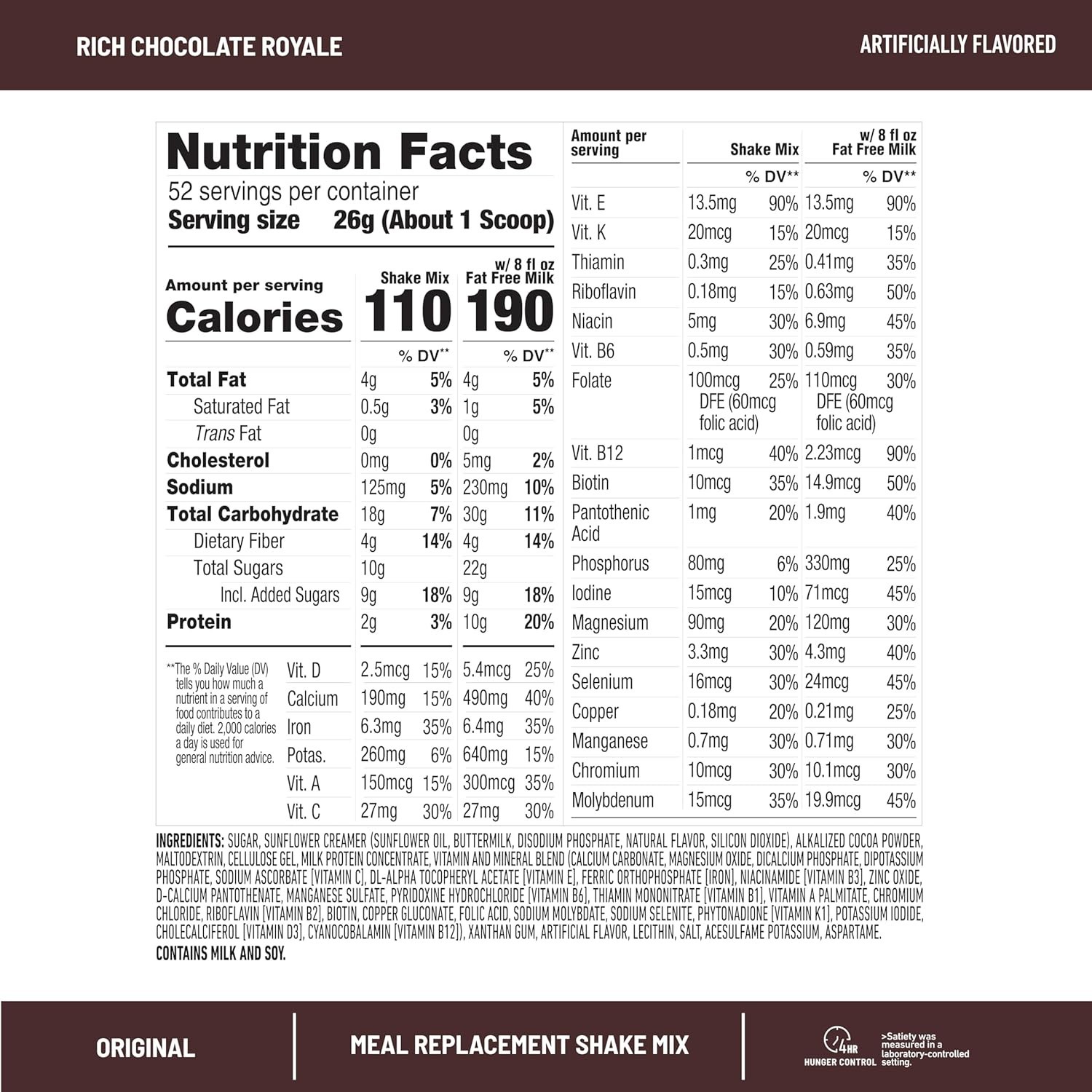 Rich Chocolate Royale Weight Loss Shake Mix – Gluten-Free, 52 Servings