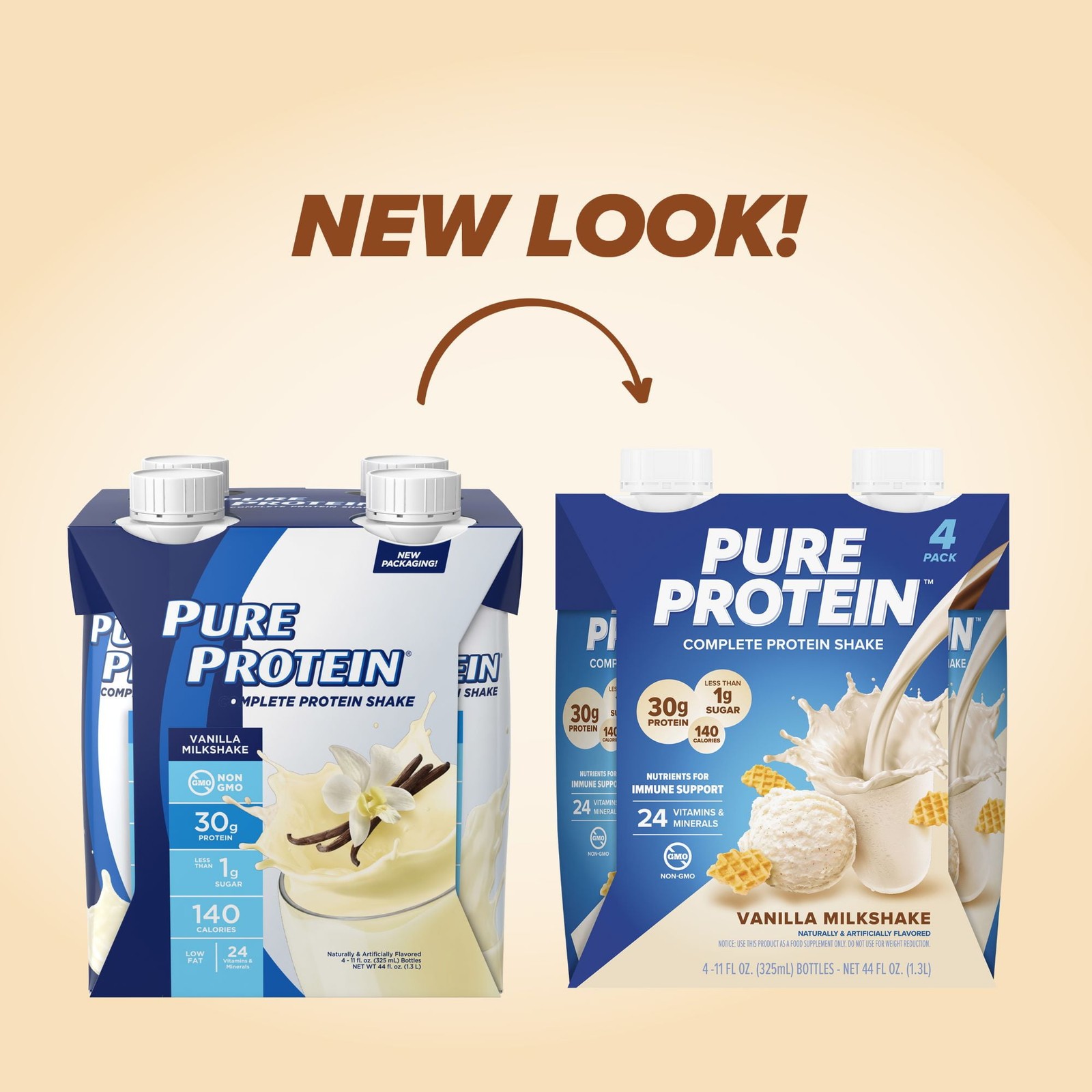Vanilla Protein Shake, 30g Protein, 11 fl oz, 4 Pack Free Shipping in 2 days