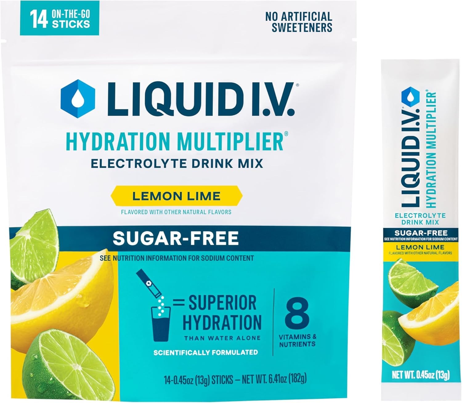 Liquid I.V. Hydration Multiplier Sugar-Free – Lemon Lime | Electrolyte Powder Dr