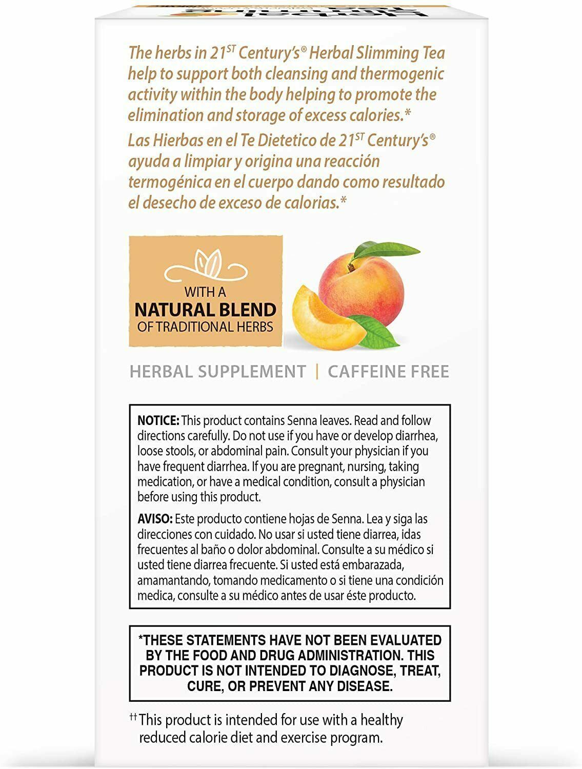 Herbal Slimming Tea Peach Apricot 24 Count 2 Pack Healthy Digestion Detox Bundle