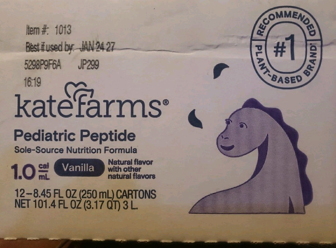 Kate Farms Pediatric Peptide 1.0 cal/ml Vanilla 8.45 Oz *12 Bottle* Exp 1/2027