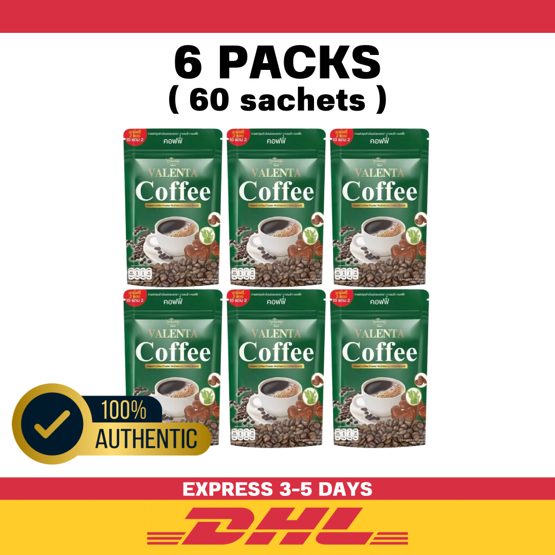 6x Valenta Coffee Instant Powder Mix Weight Control Slim Fit Burn Diet Fiber