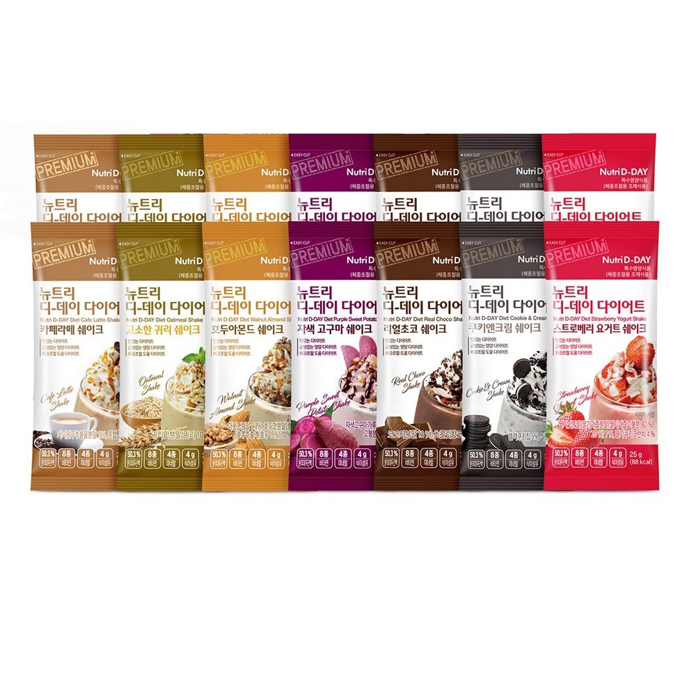 NutriD-Day Diet Shake 7 Flavors Happy Mix Package Meal Replacement 25g *14sachet