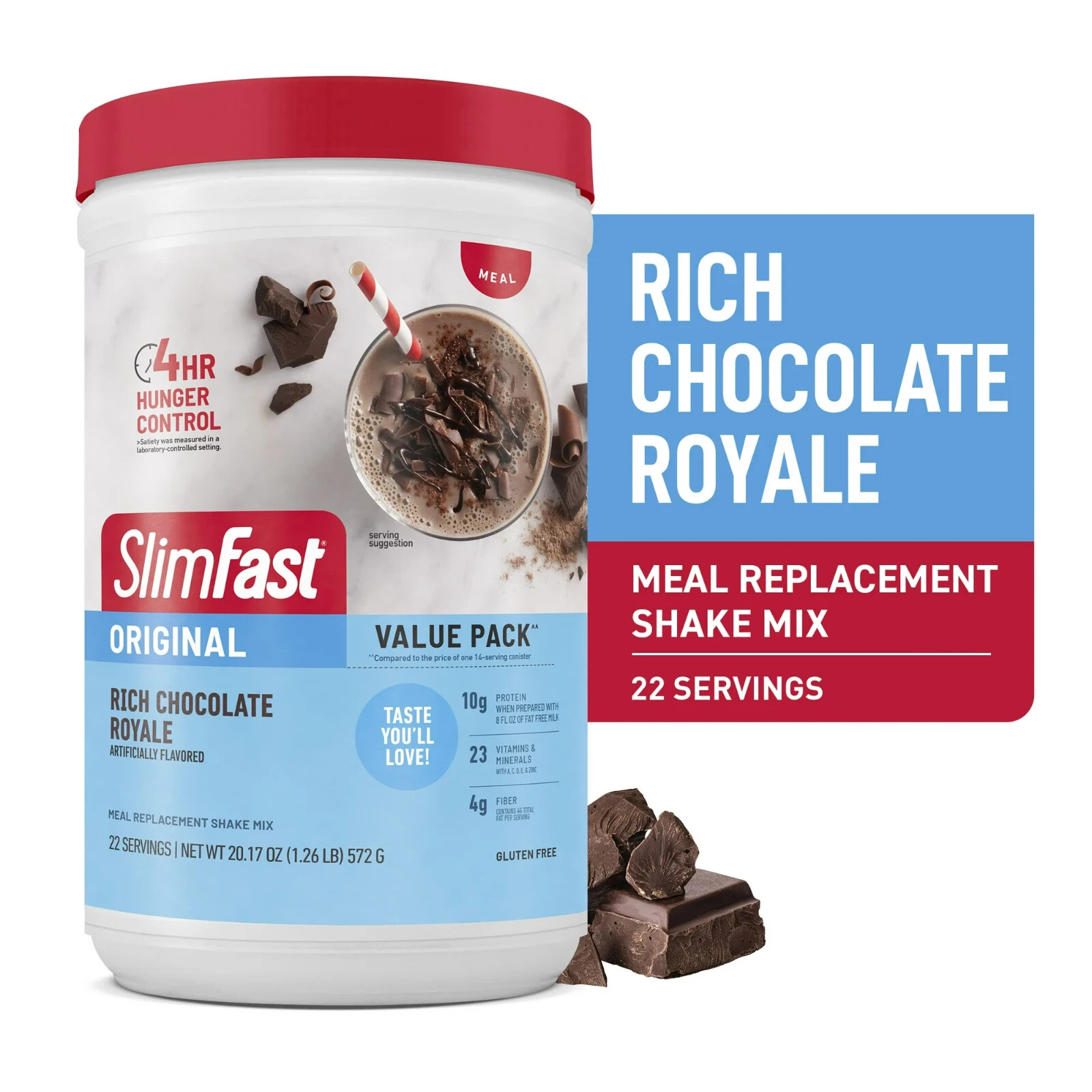 SlimFast Original Meal Replacement Shake Mix, Rich Chocolate Royale, 20.18 Oz