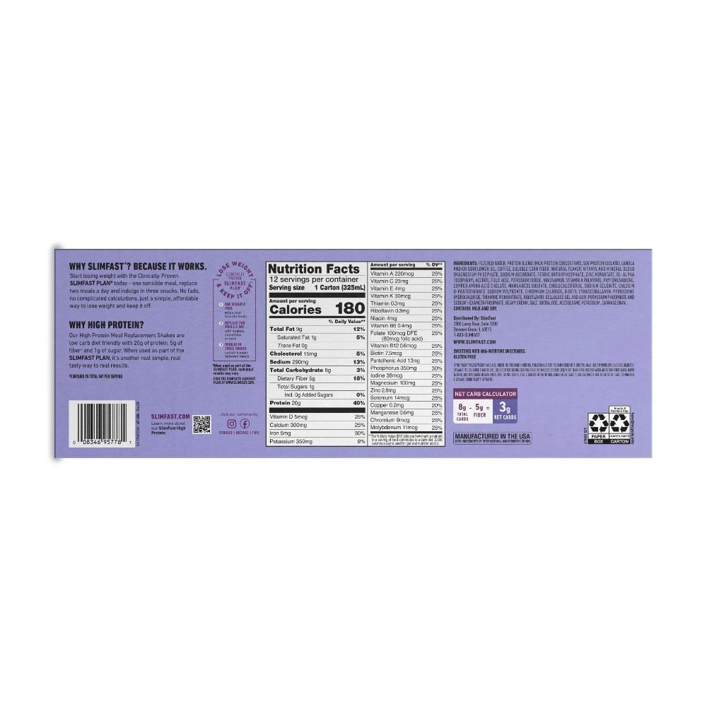 High Protein 20g Meal Replacement Shake Ready to Drink Coffee Caramel Latte