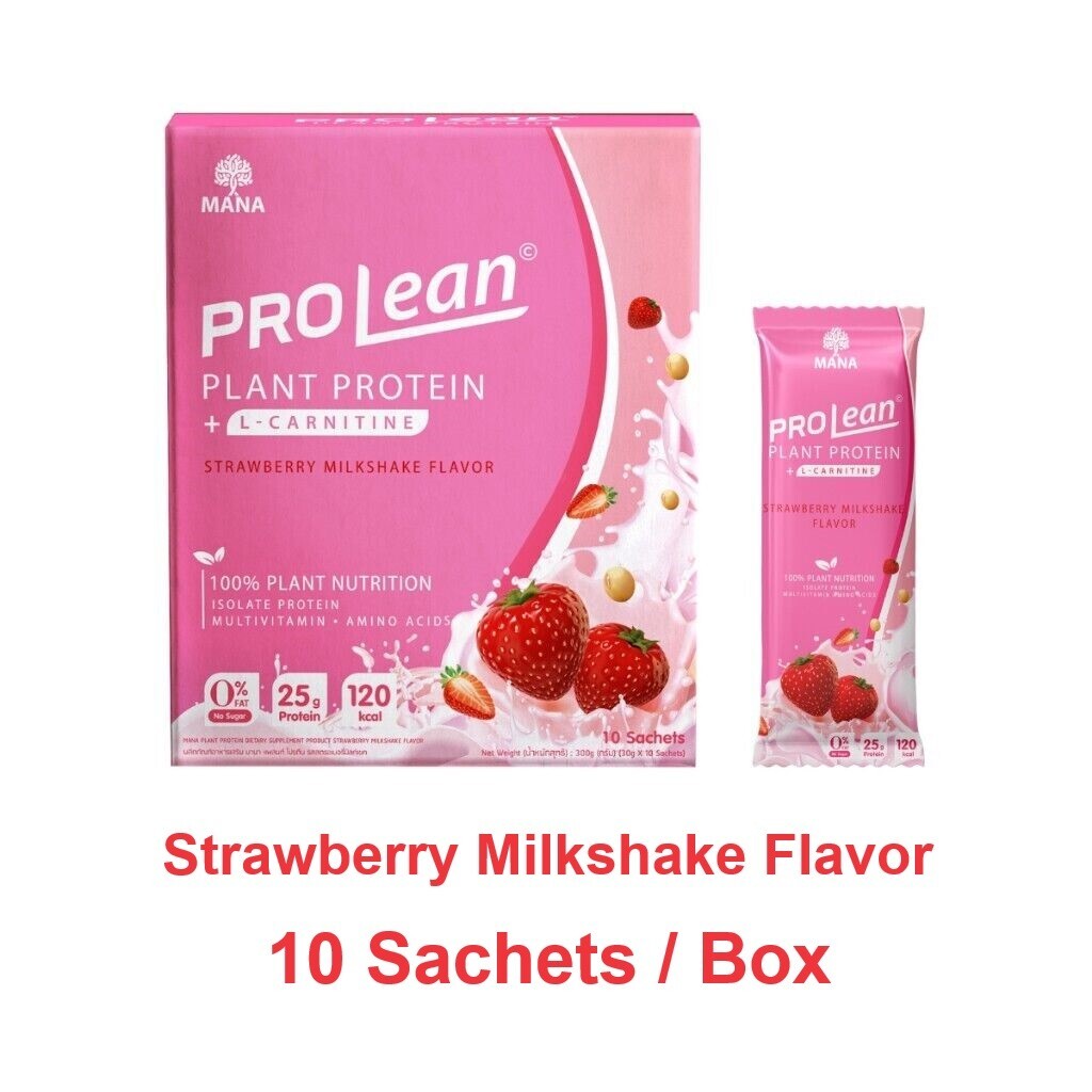 Set 3 MANA Prolean Plant Protein + L-Carnitine Matcha Banana Strawberry Flavor