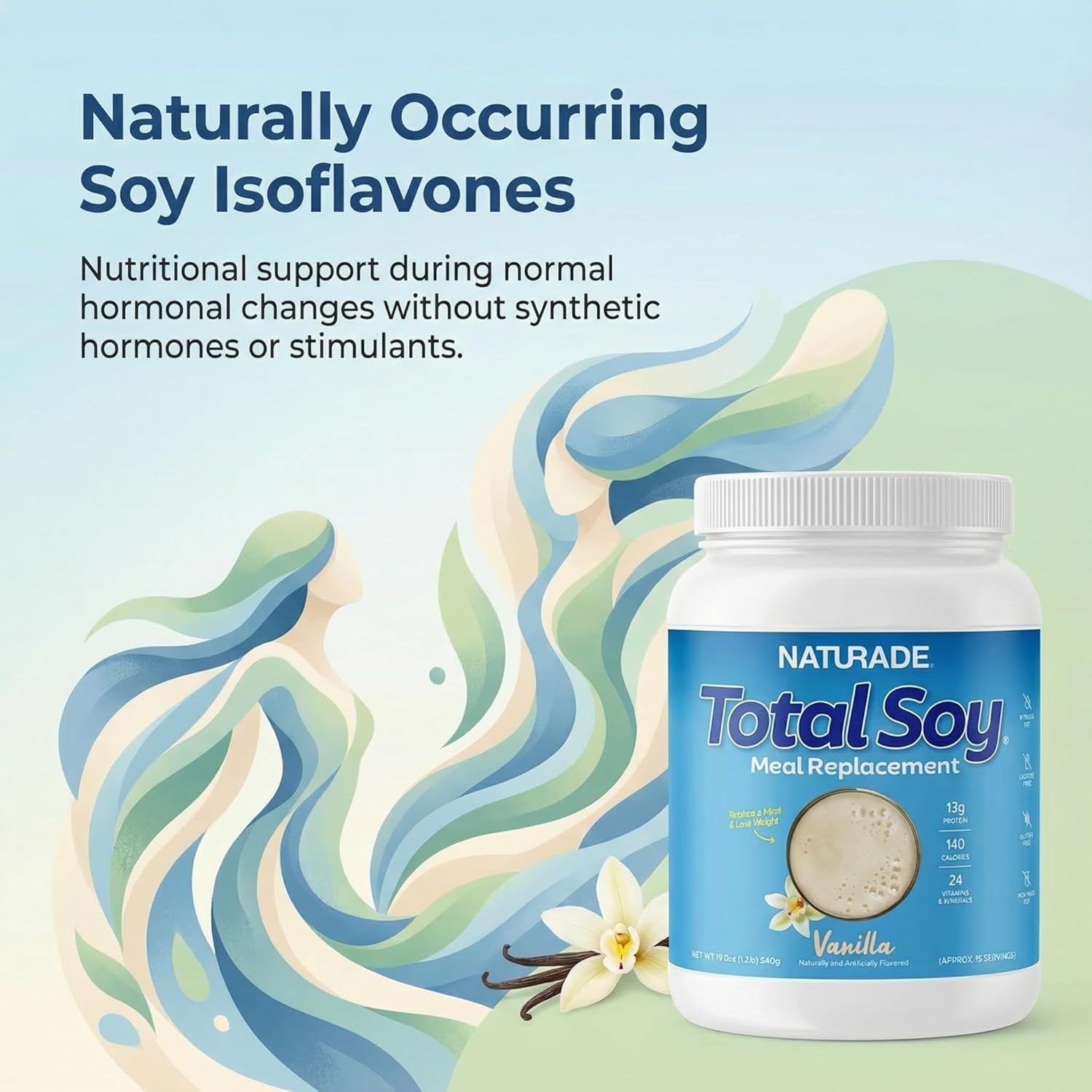 Delicious Vanilla Total Soy Shake, 13g Protein, 1.2 lb – Perfect for Weight Loss